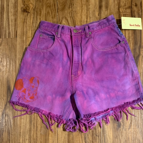ALFRED SUNG Pants - ALFRED SUNG Pink and Purple High Waist Women's Shorts. NWT